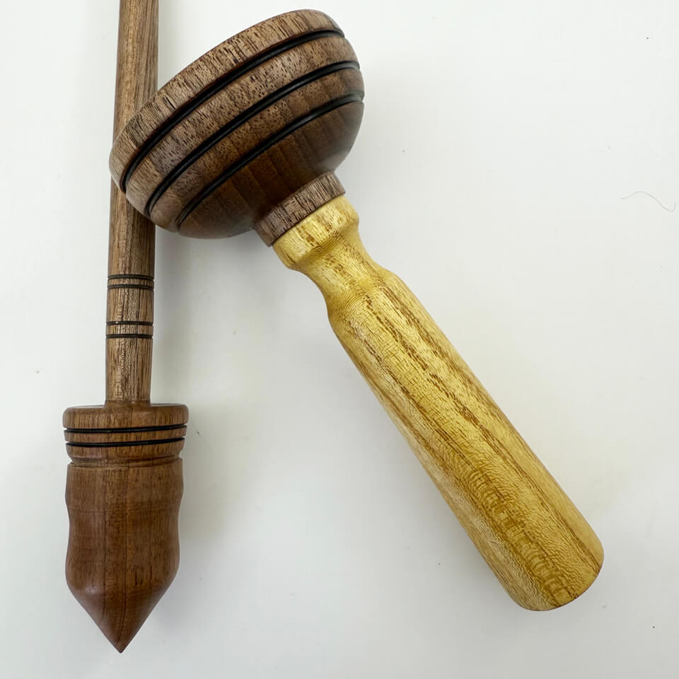 Kravelli Walnut Support Spindle With Walnut Oak Lap Bowl - Image 2